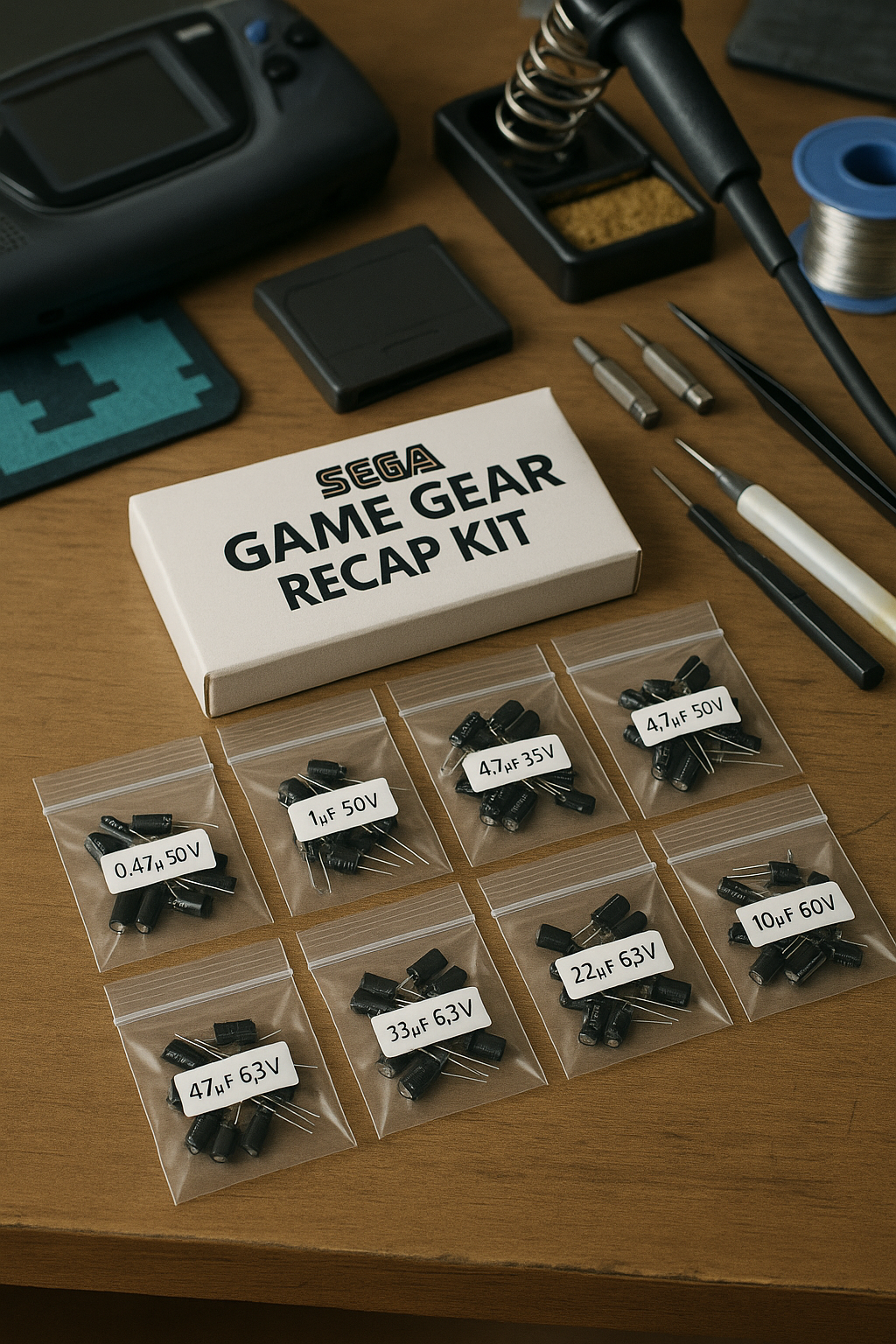 Kondensator-Kit für SEGA Game Gear – Komplettset für Recap & Reparatur